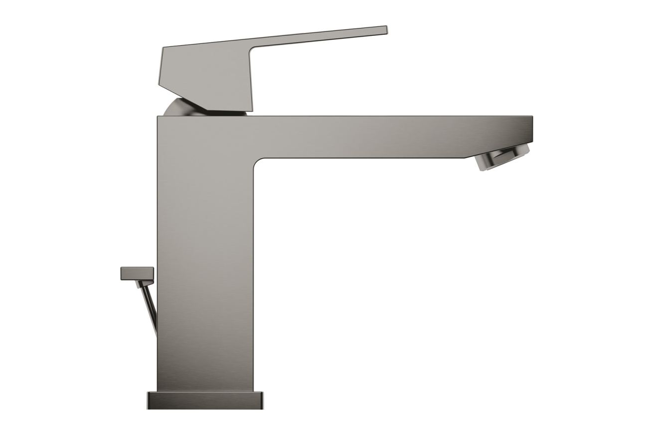 Смеситель для раковины GROHE Eurocube с донным клапаном, темный графит матовый (23445AL0)