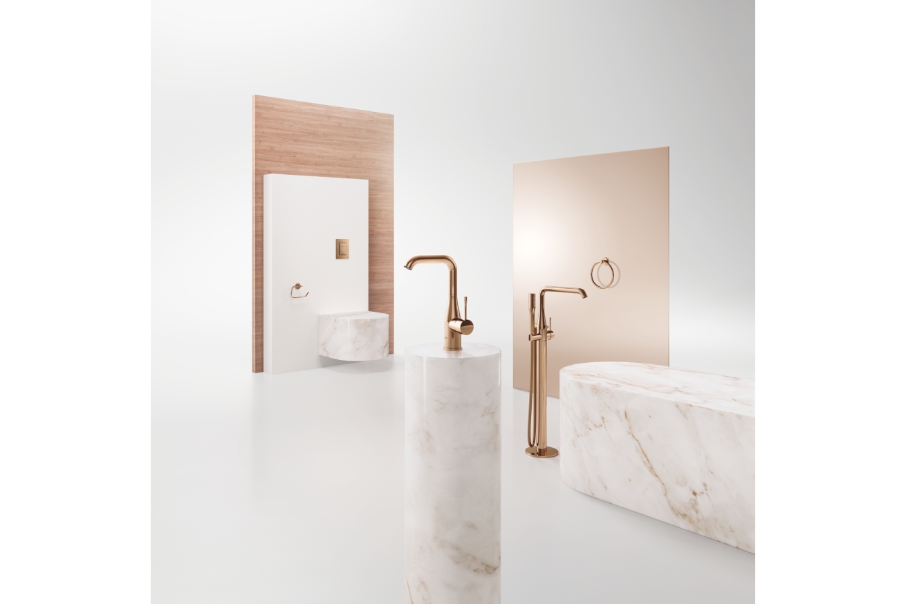 Внешняя часть смесителя для ванны GROHE Essence напольного монтажа, теплый закат глянец (23491DA1)