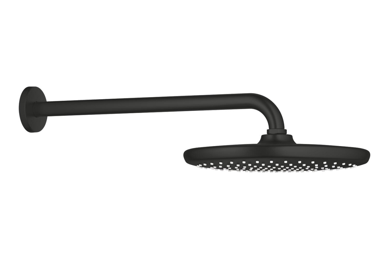 Верхний душ GROHE Tempesta 250, 9,5 л/мин, 1 режим, 380 мм, черный матовый (266682430)