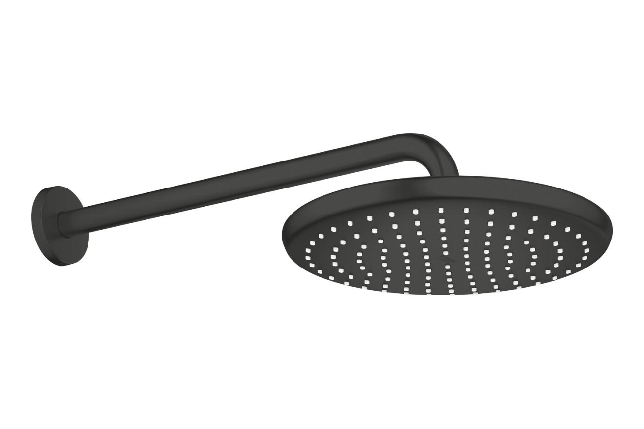 Верхний душ GROHE Tempesta 250, 9,5 л/мин, 1 режим, 380 мм, черный матовый (266682430)
