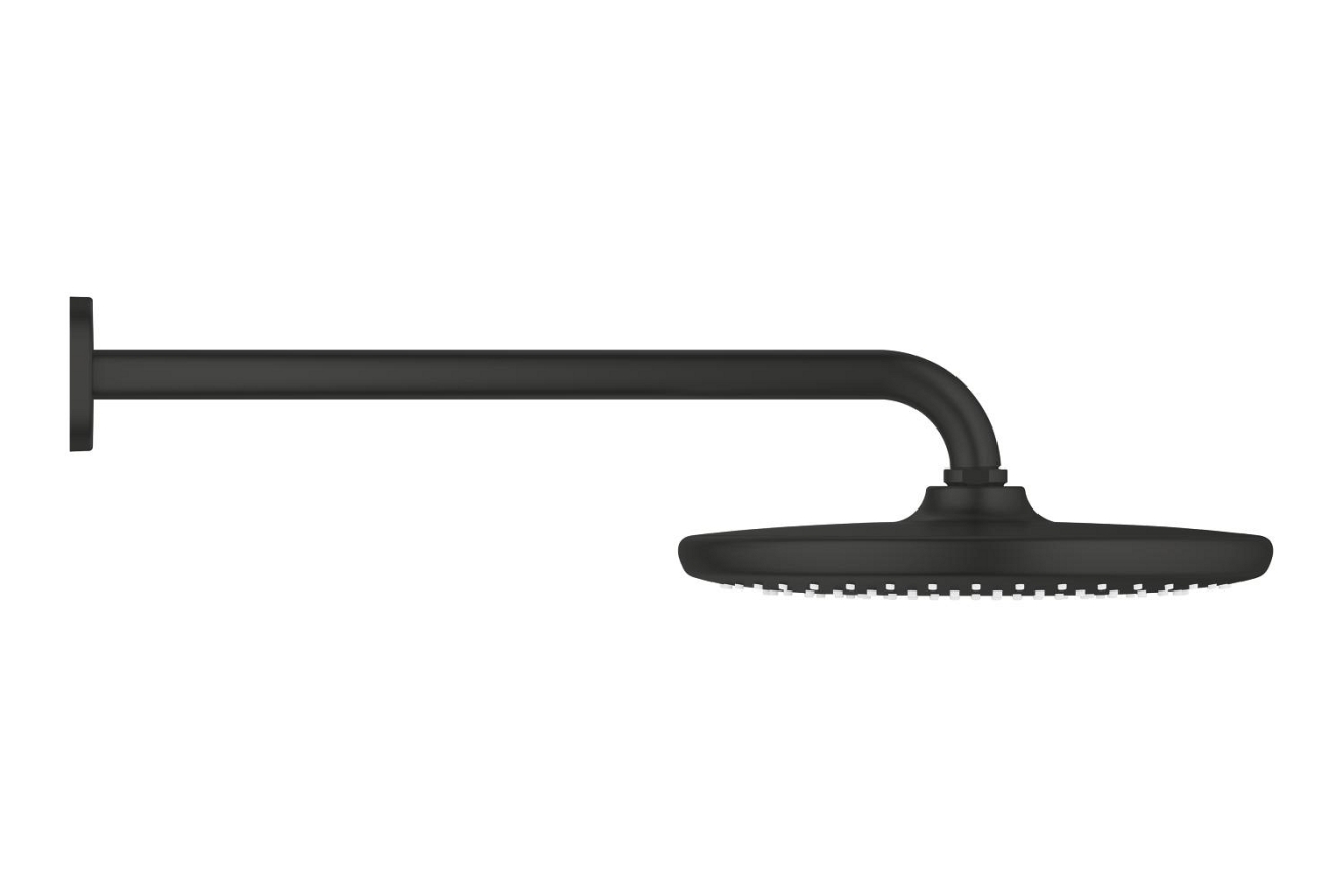 Верхний душ GROHE Tempesta 250, 9,5 л/мин, 1 режим, 380 мм, черный матовый (266682430)