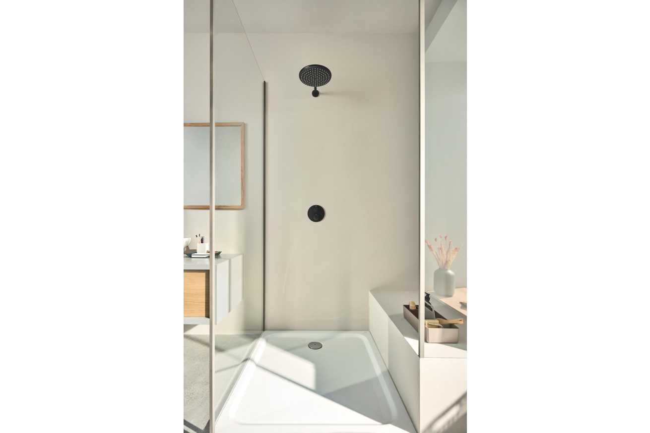 Верхний душ GROHE Tempesta 250, 9,5 л/мин, 1 режим, 380 мм, черный матовый (266682430)