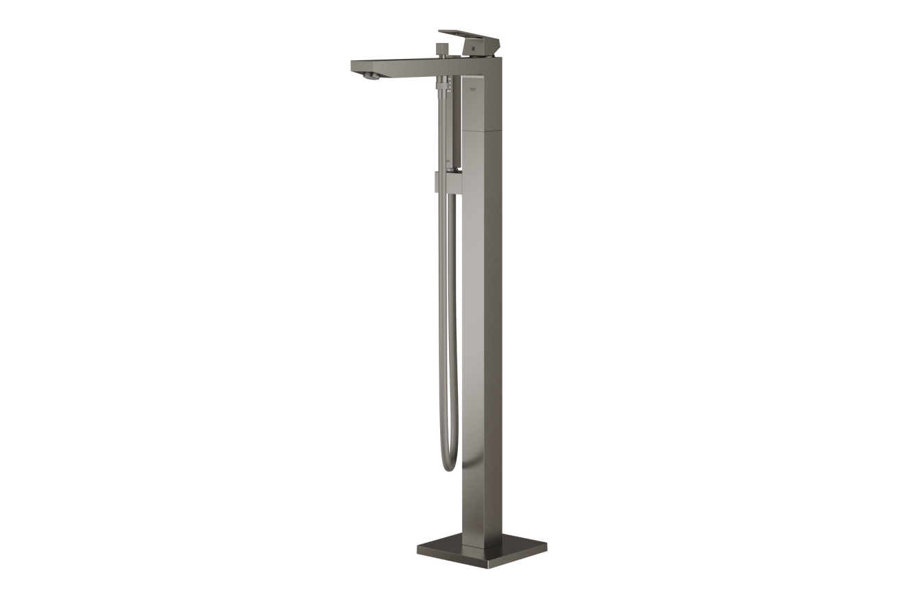 Внешняя часть смесителя для ванны GROHE Eurocube напольного монтажа, темный графит матовый (23672AL1)