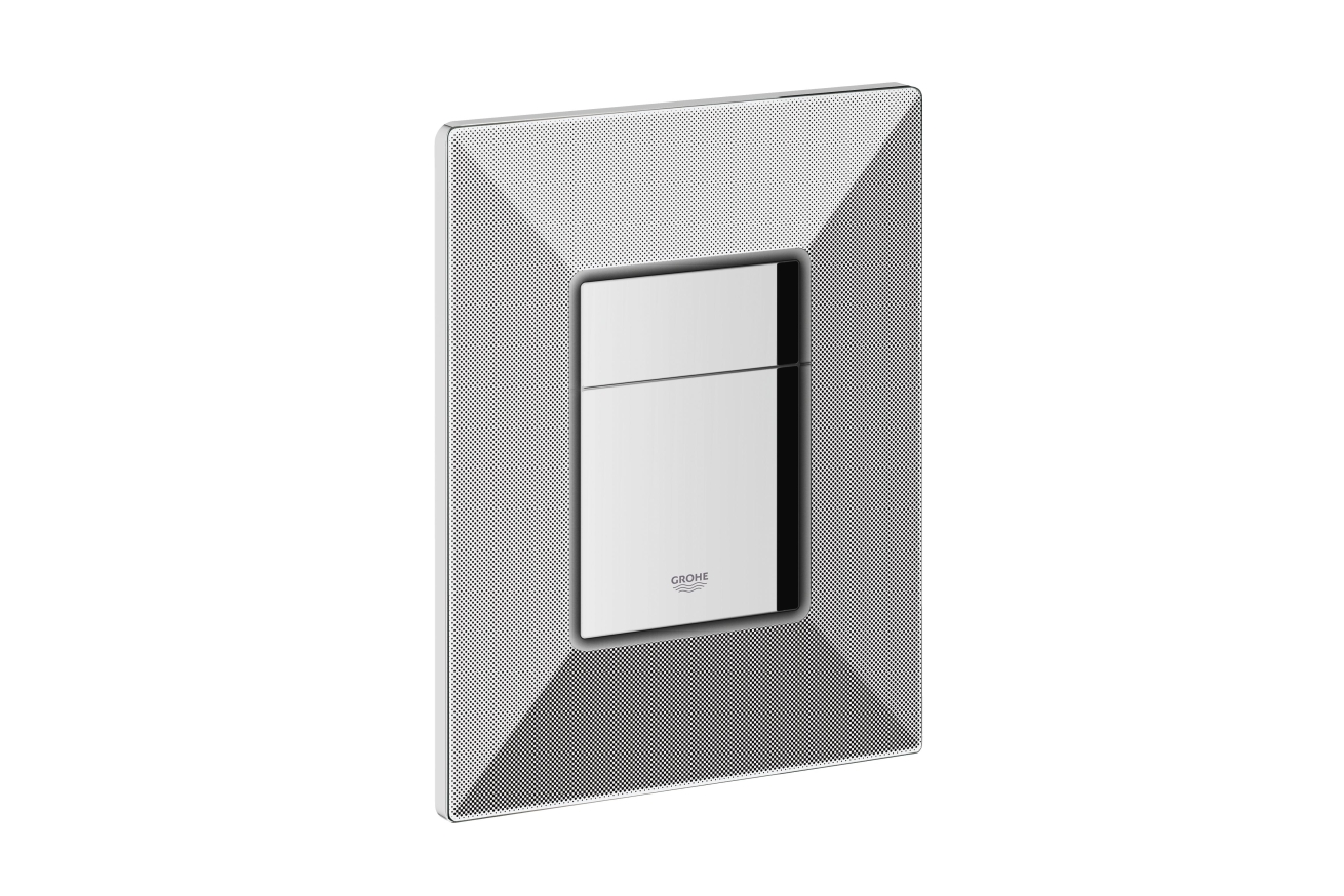 Панель смыва для унитаза GROHE Skate Cosmopolitan Print, 3 режима, хром/черная графика (38859XG0)