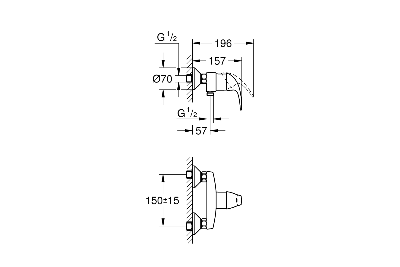 Смеситель для душа GROHE Start Curve, хром (23767000)