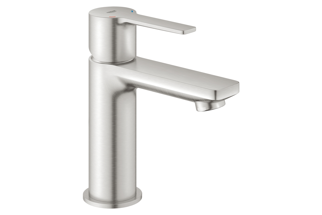 Смеситель для раковины GROHE Lineare с донным клапаном, суперсталь (23791DC1)