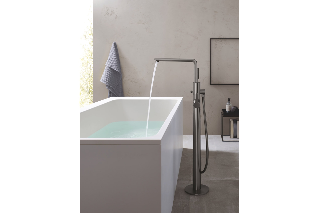 Внешняя часть смесителя для ванны GROHE Lineare напольного монтажа, темный графит матовый (23792AL1)