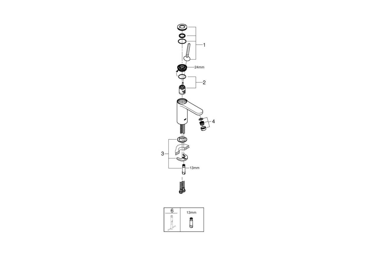 Смеситель для раковины GROHE Get Joy, хром (23800000)