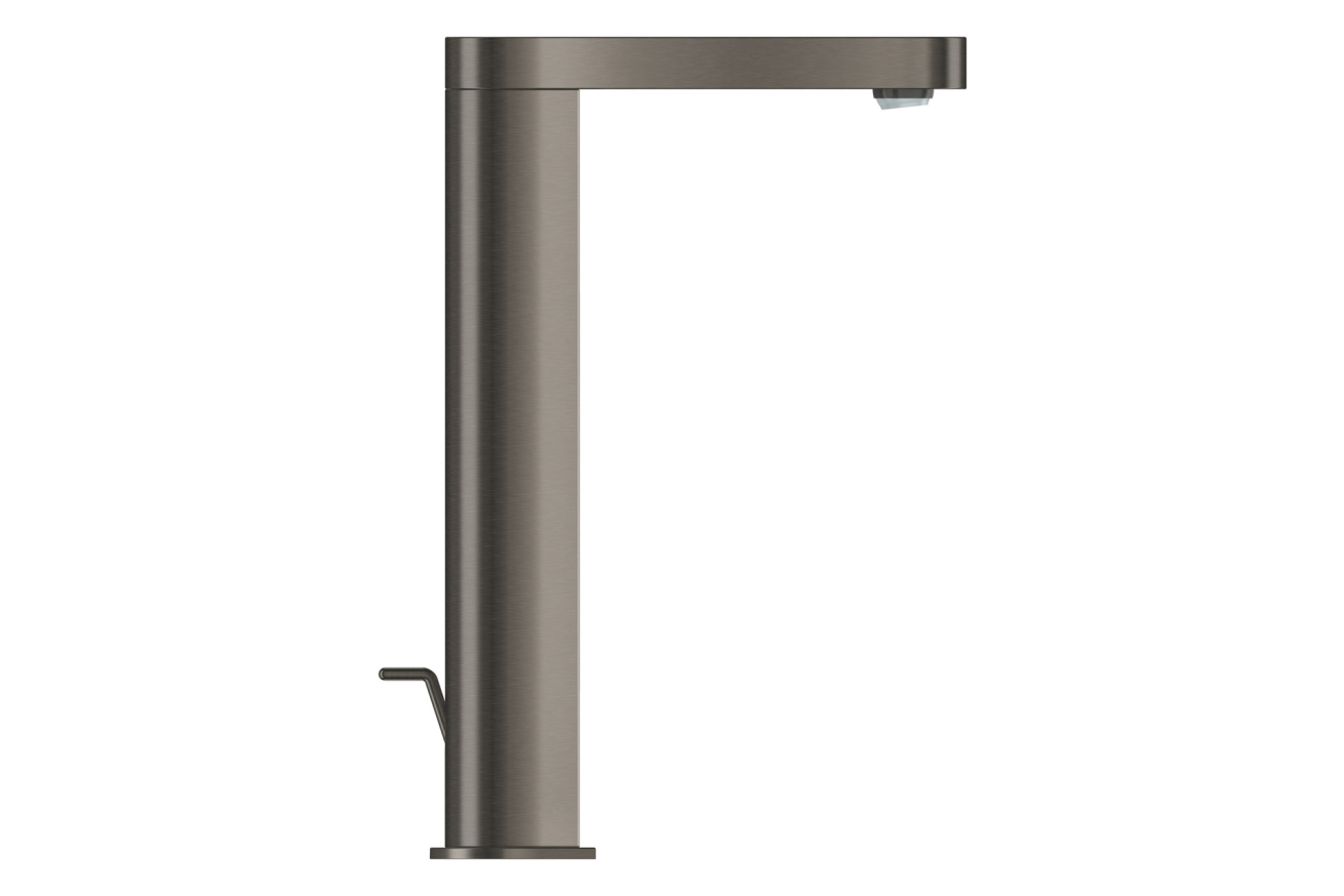 Смеситель для раковины GROHE Plus с донным клапаном и вытяжным изливом, темный графит матовый (23843AL3)