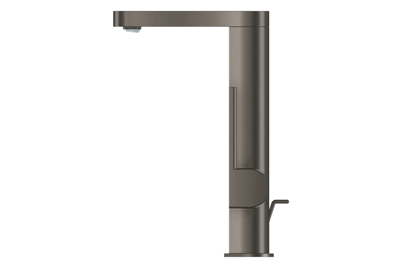 Смеситель для раковины GROHE Plus с донным клапаном и вытяжным изливом, темный графит матовый (23843AL3)