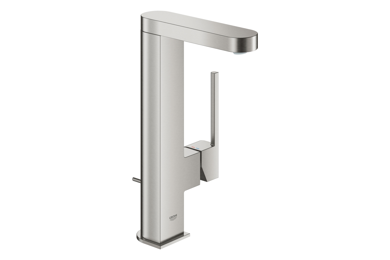 Смеситель для раковины GROHE Plus с донным клапаном, L-Size, суперсталь (23851DC3)
