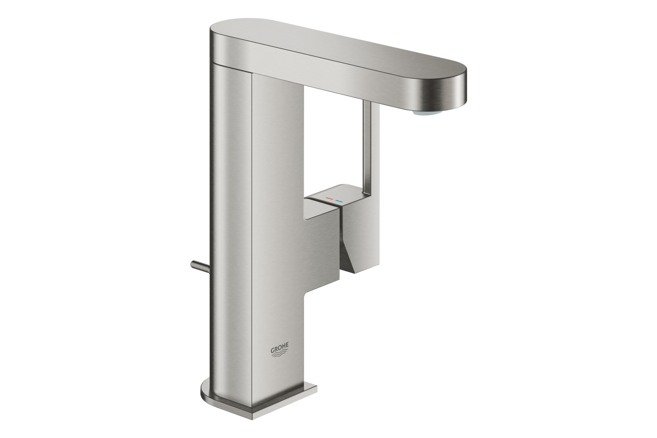 Смеситель для раковины GROHE Plus с донным клапаном, M-Size, суперсталь (23871DC3)