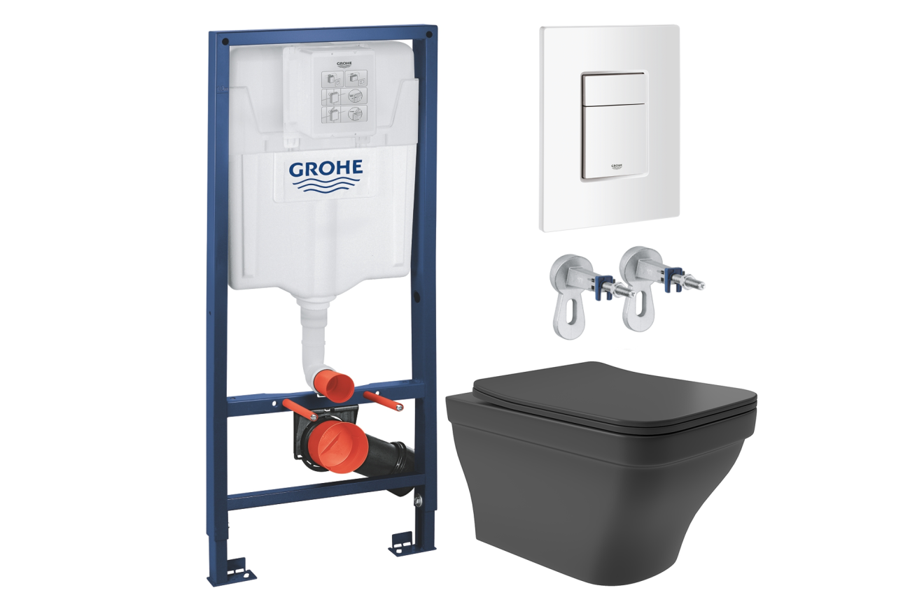 Комплект инсталляции GROHE Rapid SL 38772SH0 с унитазом Aqueduto ESTETA EST0140 и сиденьем с микролифтом (NW0225)