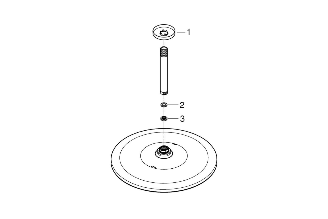 Верхний душ GROHE Rainshower Mono 310, 9,5 л/мин, 1 режим, 142 мм, фантомный черный (22122KF0)