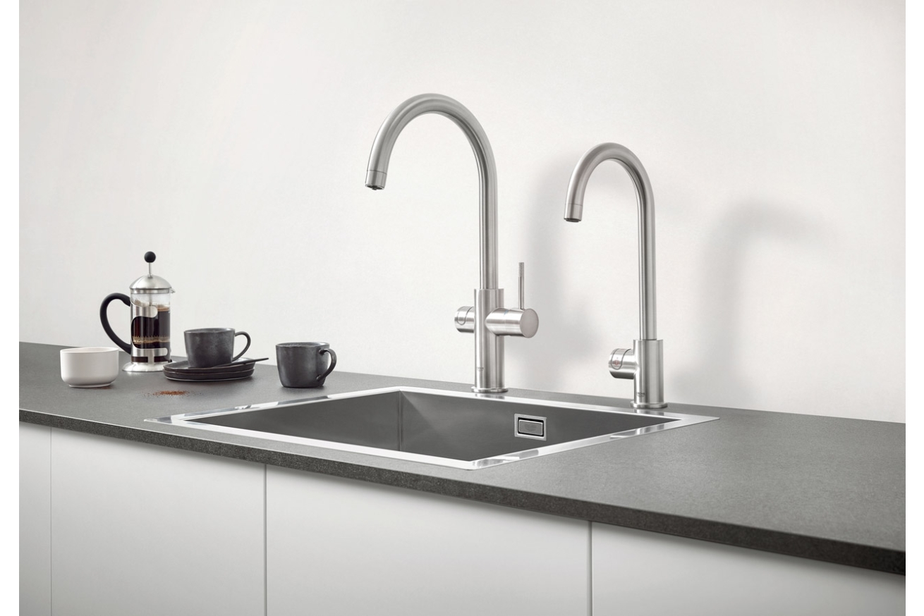 Смеситель для кухни GROHE Red Mono и бойлер Red M-size, суперсталь (30085DC1)