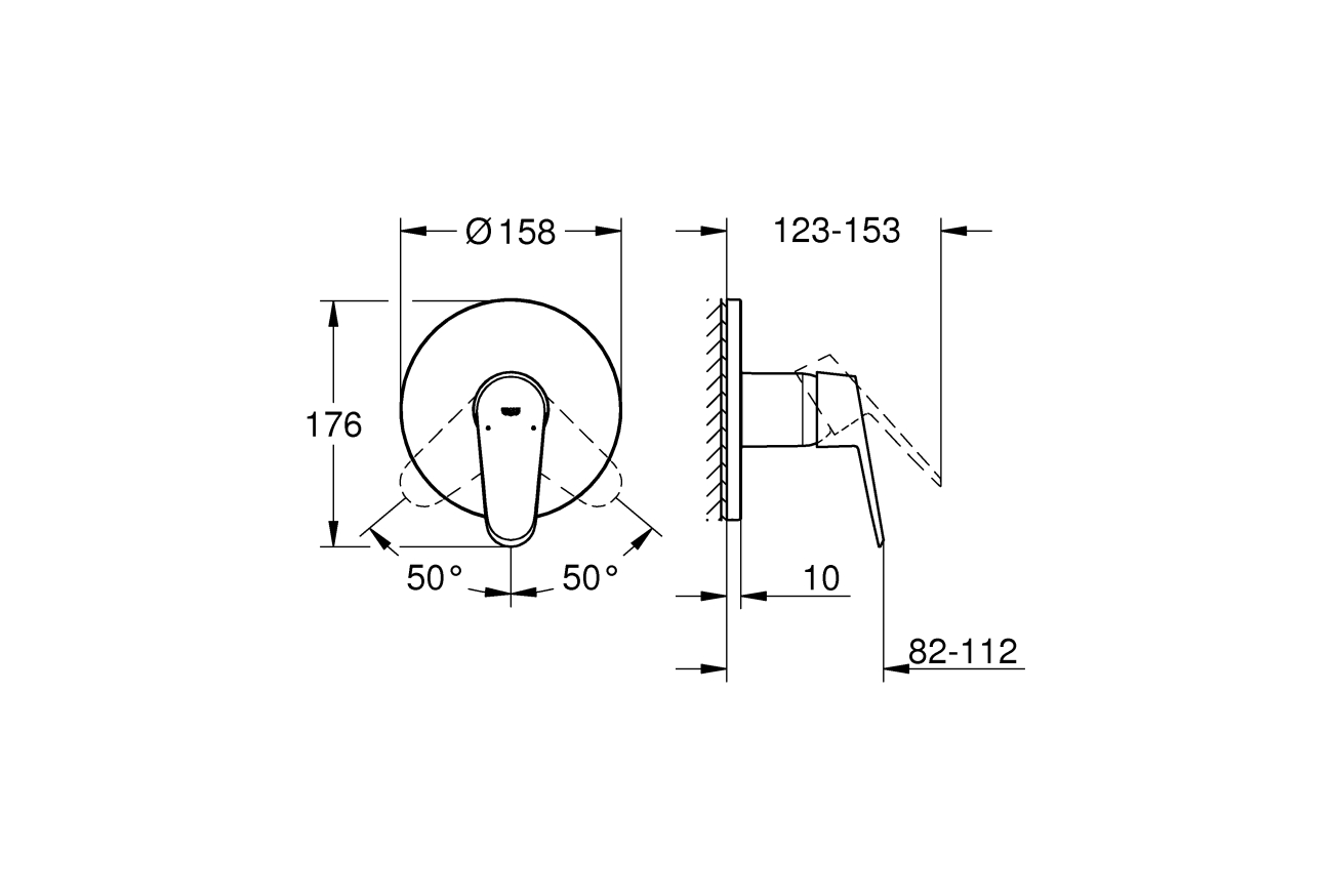 Внешняя часть смесителя для душа GROHE Eurodisc Cosmopolitan, хром (24055002)