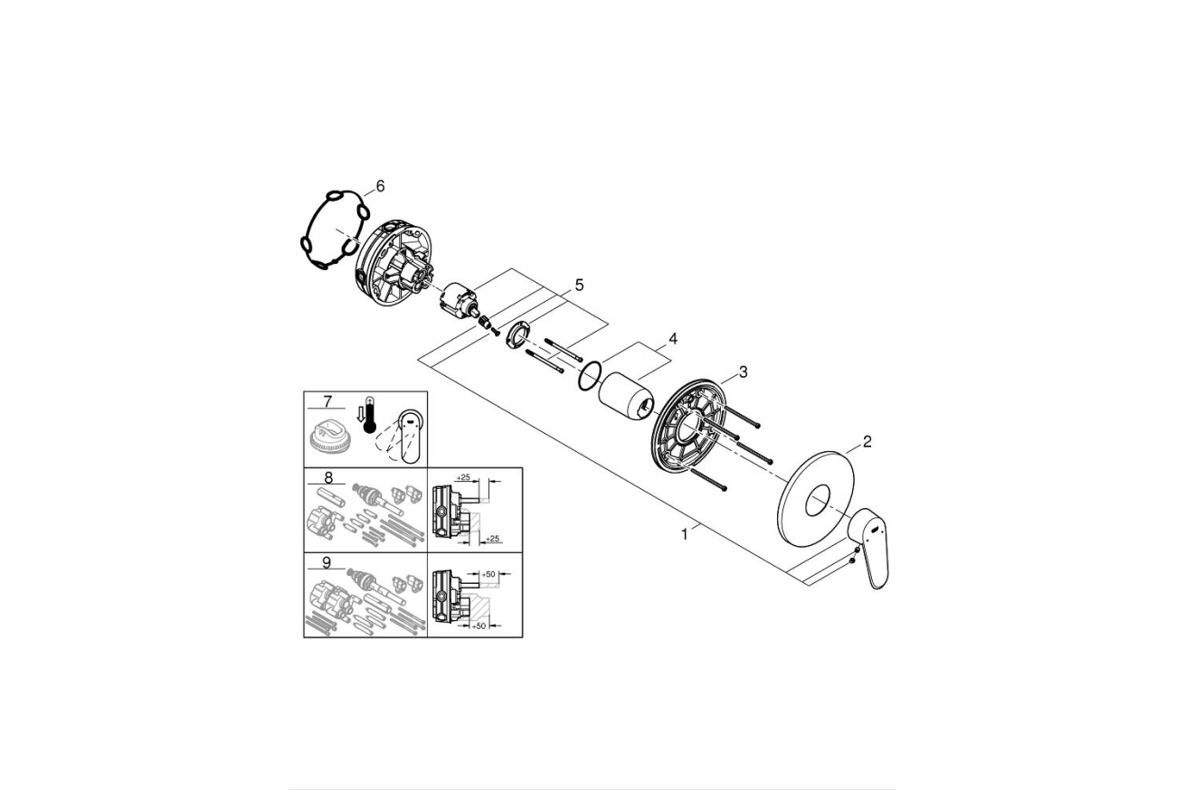 Внешняя часть смесителя для душа GROHE Eurodisc Cosmopolitan, хром (24055002)