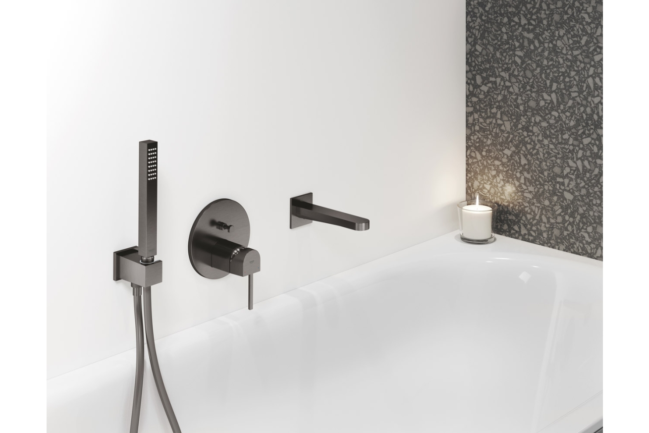 Внешняя часть смесителя для ванны GROHE Plus, темный графит матовый (24060AL3)