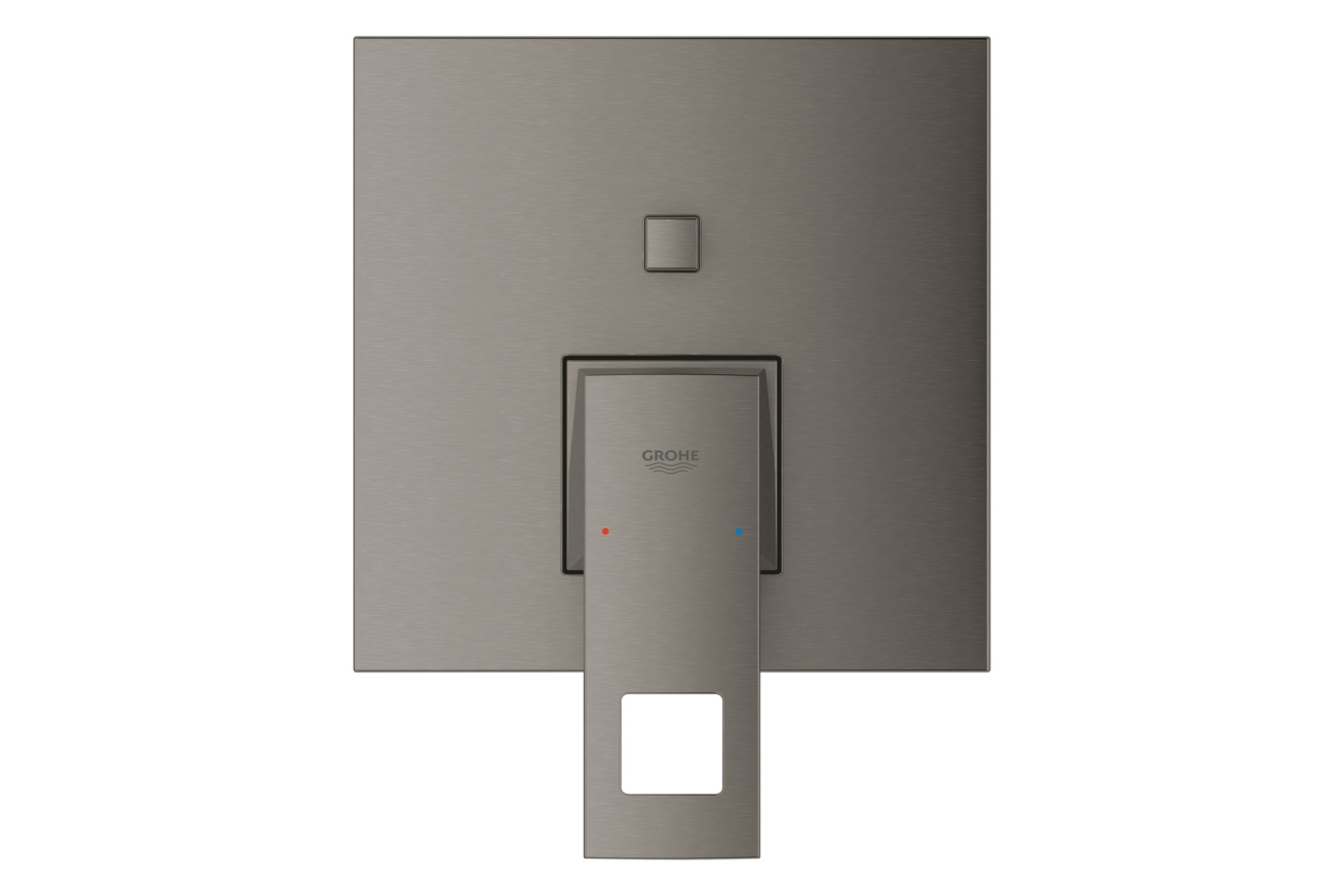 Внешняя часть смесителя для ванны GROHE Eurocube с переключателем на 2 положения, темный графит матовый (24062AL0)