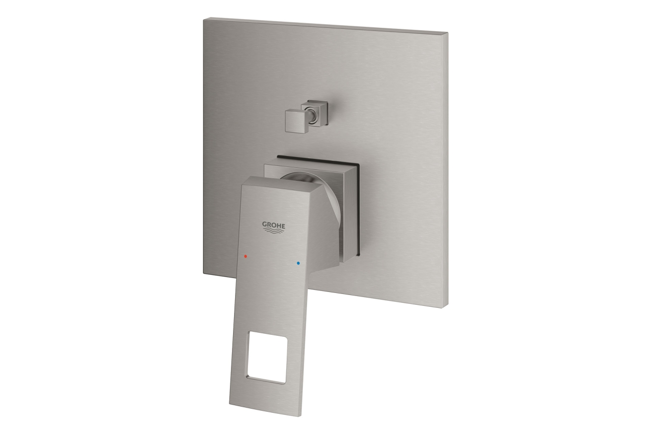 Внешняя часть смесителя для ванны GROHE Eurocube с переключателем на 2 положения, суперсталь (24062DC0)