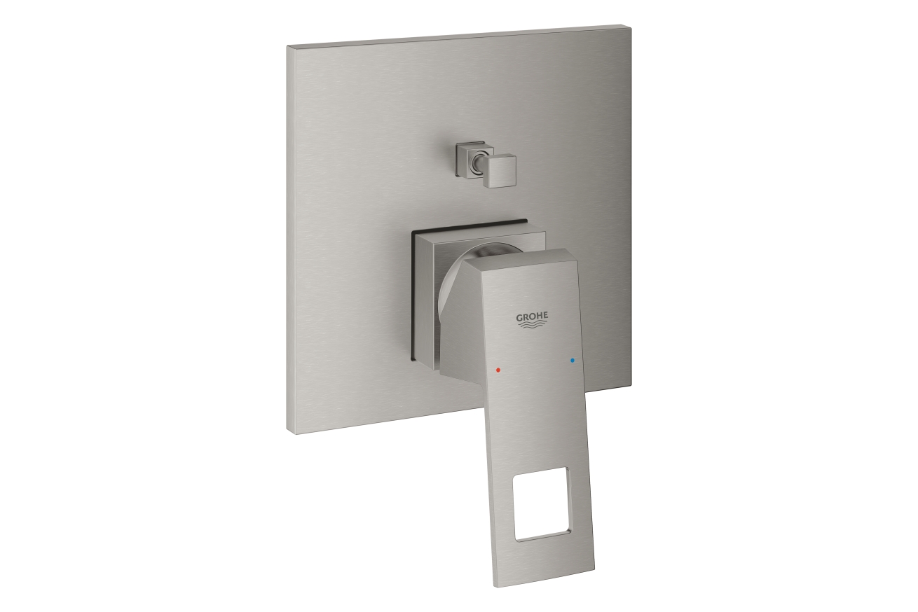 Внешняя часть смесителя для ванны GROHE Eurocube с переключателем на 2 положения, суперсталь (24062DC0)