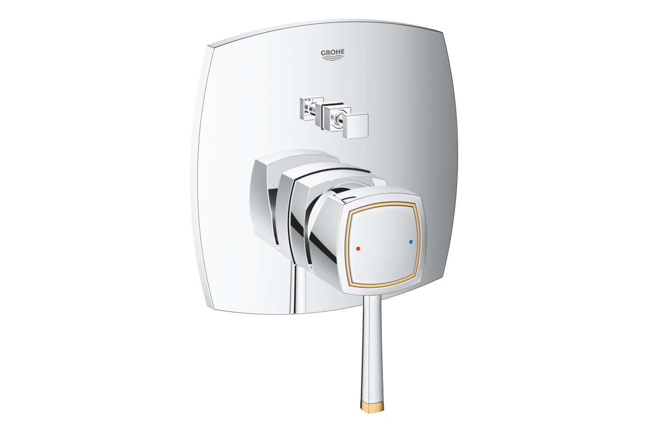 Внешняя часть смесителя для ванны GROHE Grandera, хром/золото (24068IG0)