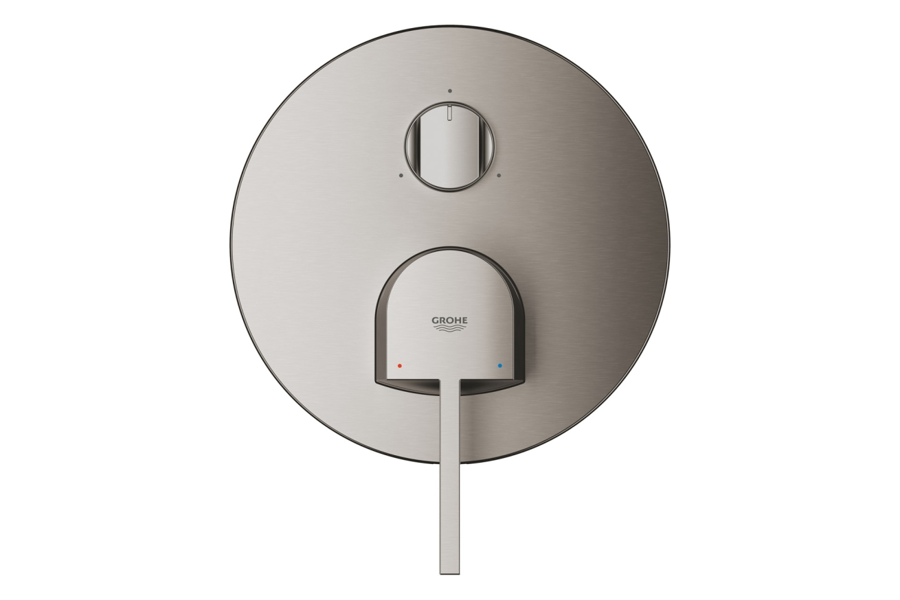Внешняя часть смесителя для ванны GROHE Plus с переключателем на 3 положения, темный графит матовый (24093AL3)