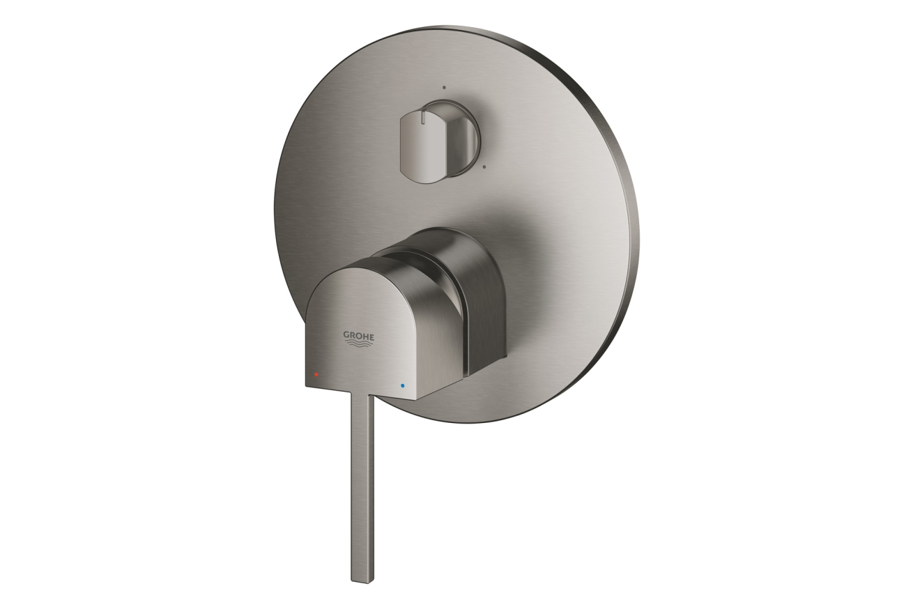 Внешняя часть смесителя для ванны GROHE Plus с переключателем на 3 положения, темный графит матовый (24093AL3)