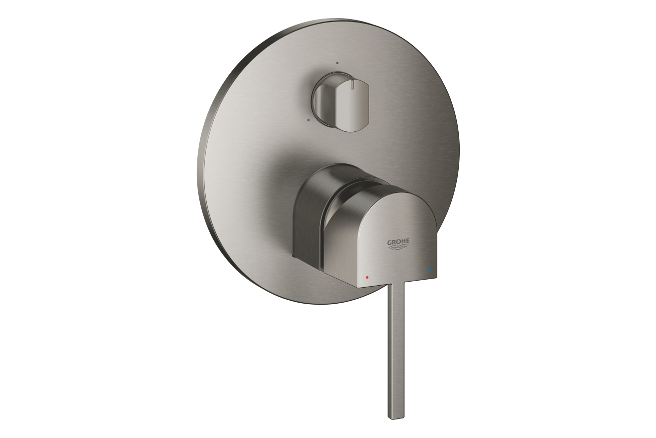 Внешняя часть смесителя для ванны GROHE Plus с переключателем на 3 положения, темный графит матовый (24093AL3)