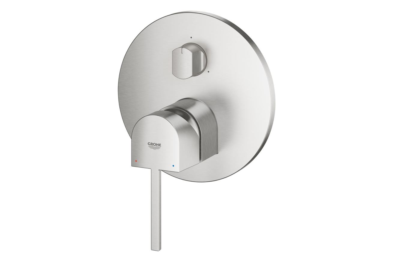 Внешняя часть смесителя для ванны GROHE Plus с переключателем на 3 положения, суперсталь (24093DC3)