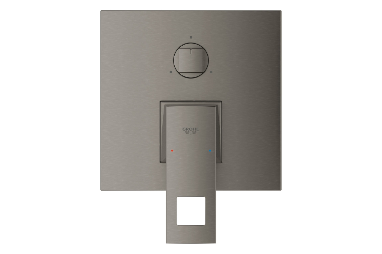 Внешняя часть смесителя для ванны GROHE Eurocube с переключателем на 3 положения, темный графит матовый (24094AL0)