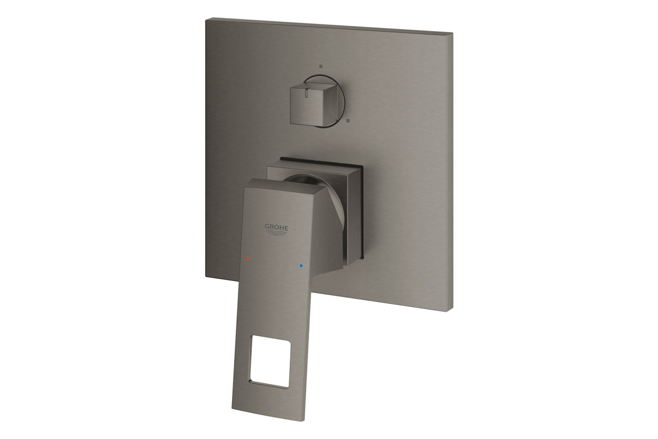 Внешняя часть смесителя для ванны GROHE Eurocube с переключателем на 3 положения, темный графит матовый (24094AL0)