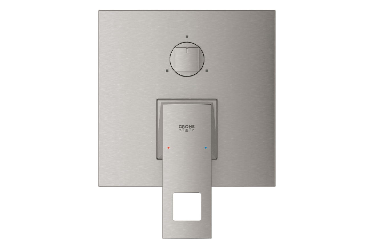 Внешняя часть смесителя для ванны GROHE Eurocube с переключателем на 3 положения, суперсталь (24094DC0)