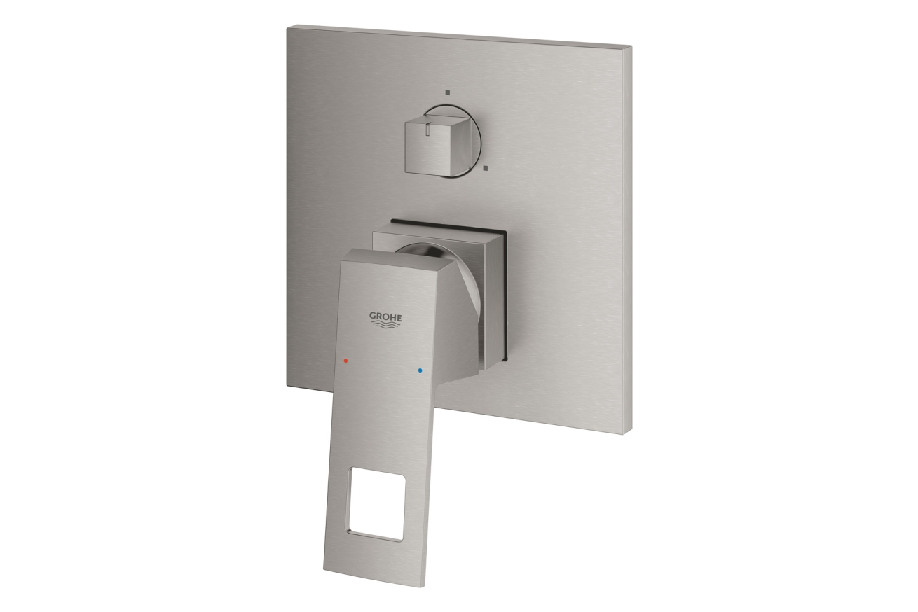 Внешняя часть смесителя для ванны GROHE Eurocube с переключателем на 3 положения, суперсталь (24094DC0)