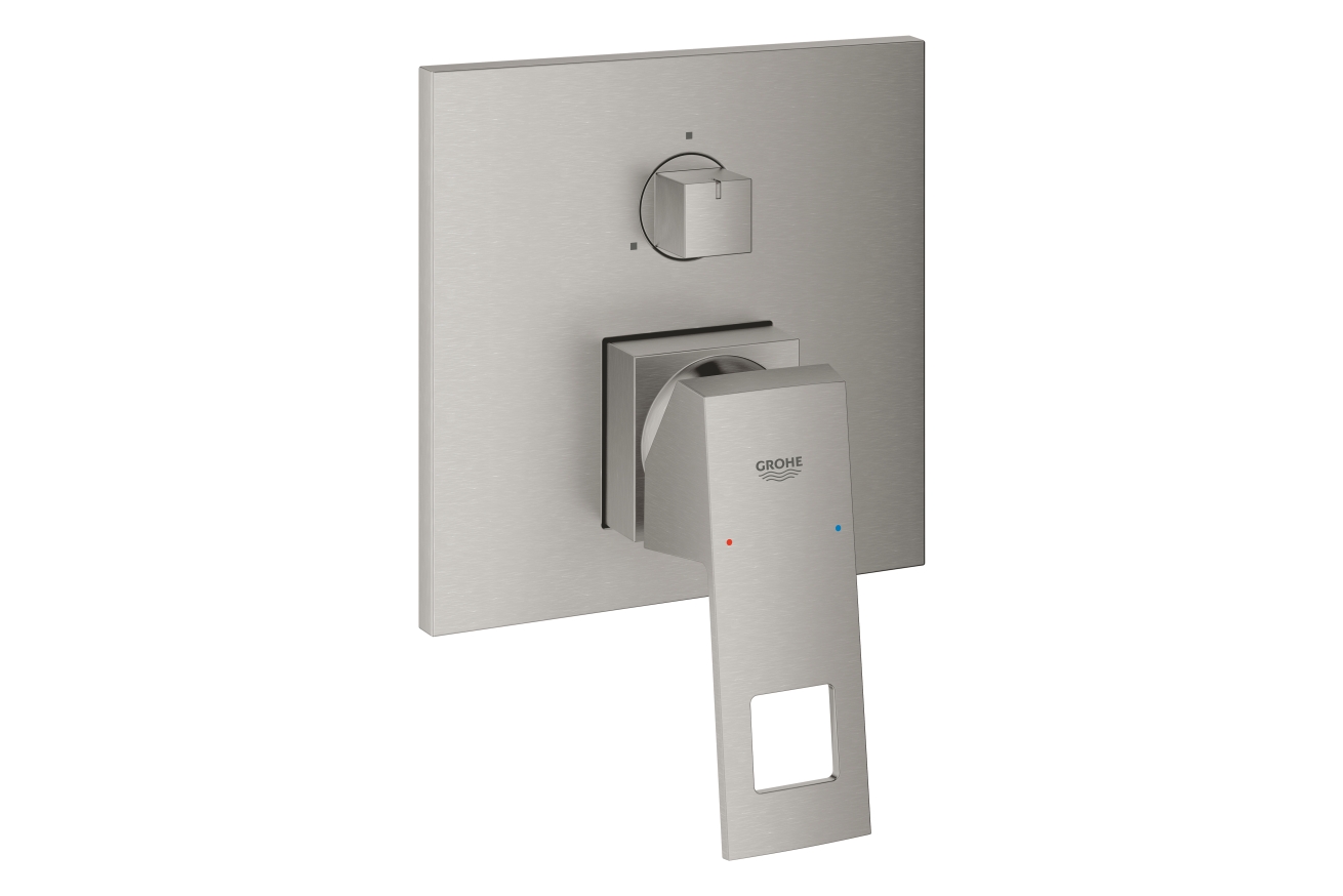 Внешняя часть смесителя для ванны GROHE Eurocube с переключателем на 3 положения, суперсталь (24094DC0)