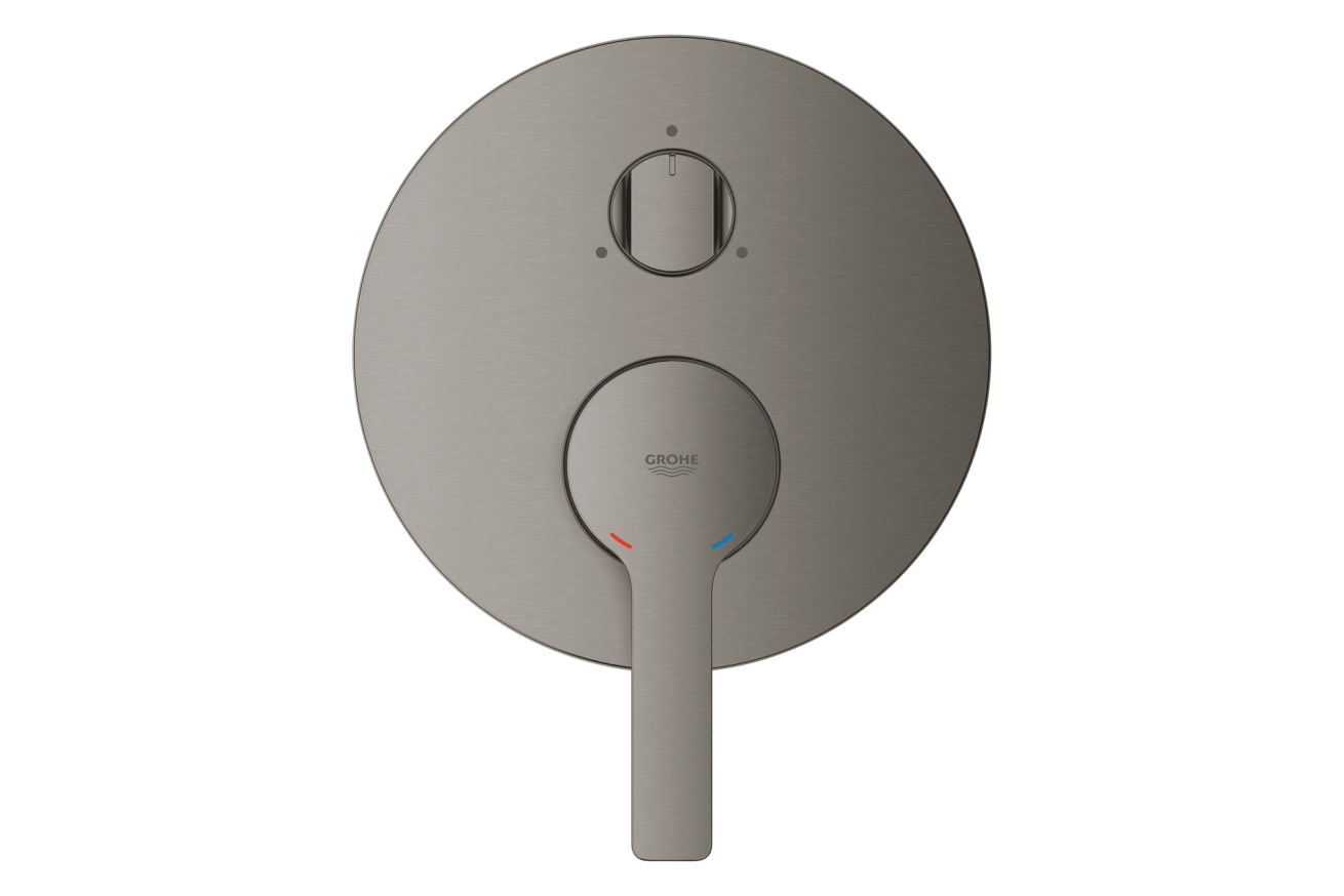 Внешняя часть смесителя для ванны GROHE Lineare с переключателем на 3 положения, темный графит матовый (24095AL1)