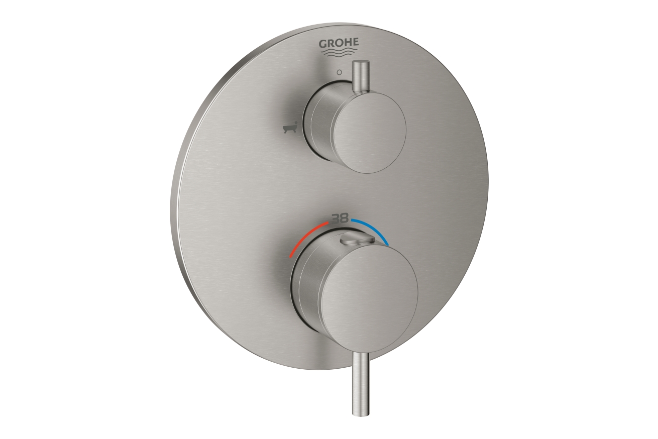 Внешняя часть термостата для ванны GROHE Atrio на 2 потребителя, суперсталь (24138DC3)