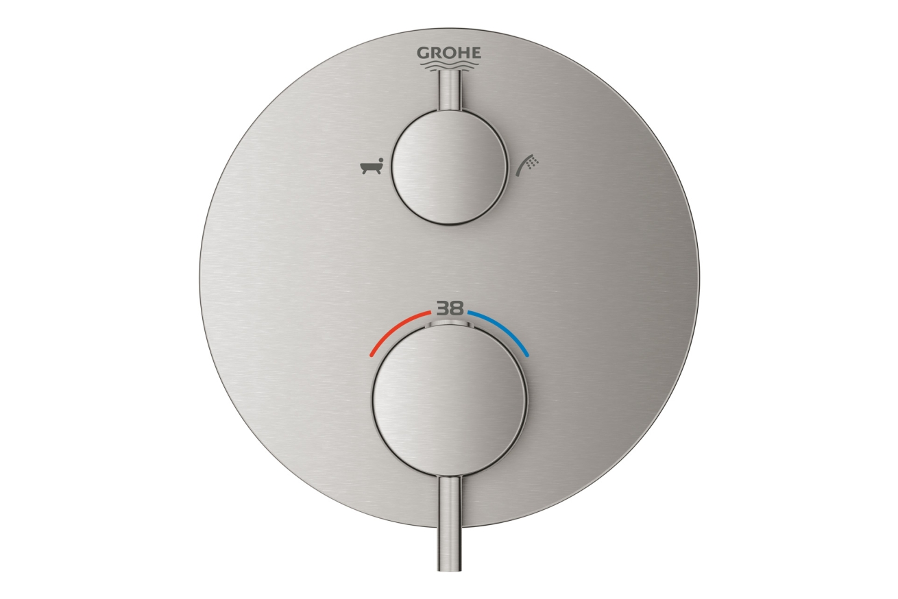 Внешняя часть термостата для ванны GROHE Atrio на 2 потребителя, суперсталь (24138DC3)