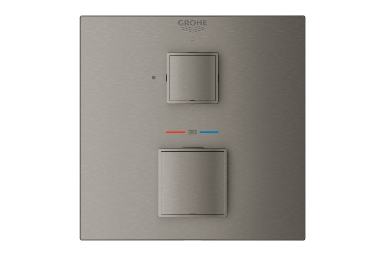 Внешняя часть термостата для душа GROHE Grohtherm Cube на 1 потребителя, темный графит матовый (24153AL0)