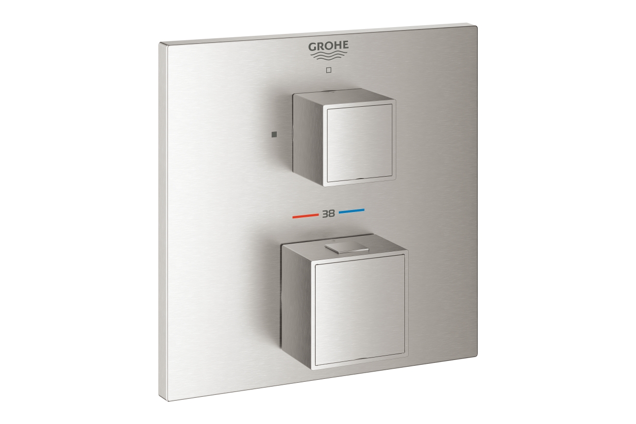 Внешняя часть термостата для душа GROHE Grohtherm Cube на 1 потребителя, суперсталь (24153DC0)