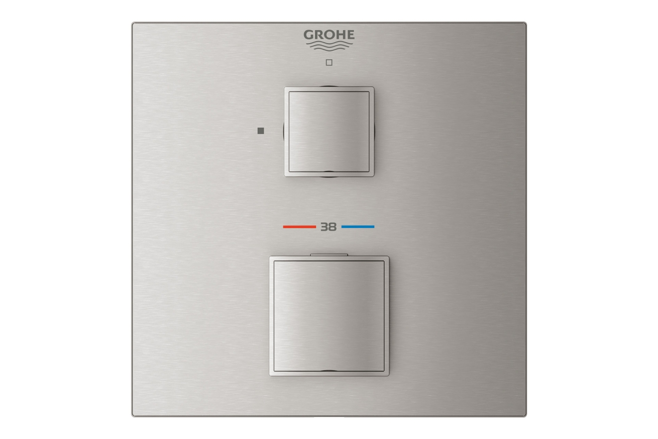 Внешняя часть термостата для душа GROHE Grohtherm Cube на 1 потребителя, суперсталь (24153DC0)