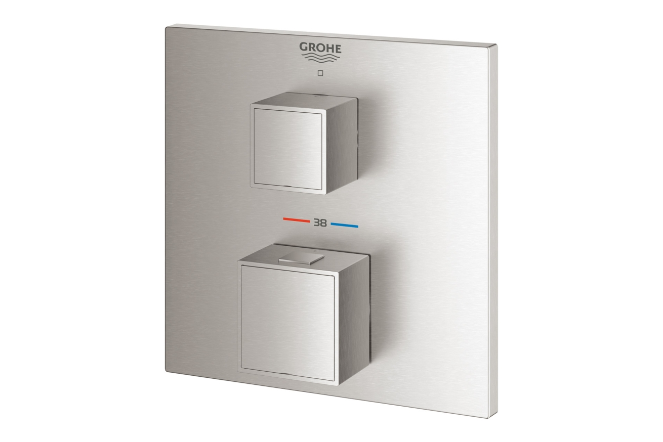 Внешняя часть термостата для душа GROHE Grohtherm Cube на 1 потребителя, суперсталь (24153DC0)