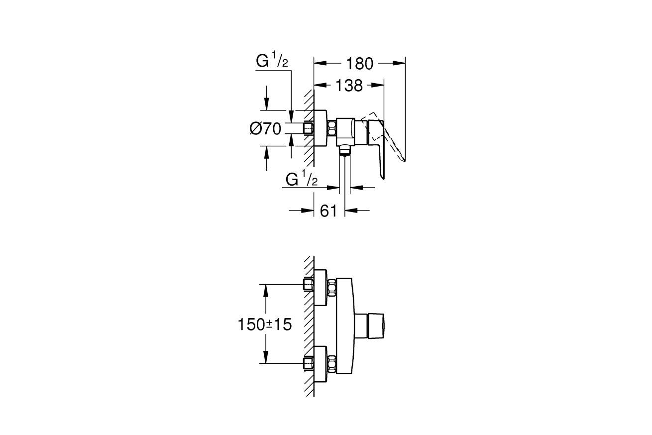 Смеситель для душа GROHE Start QuickFix, хром (24208002)
