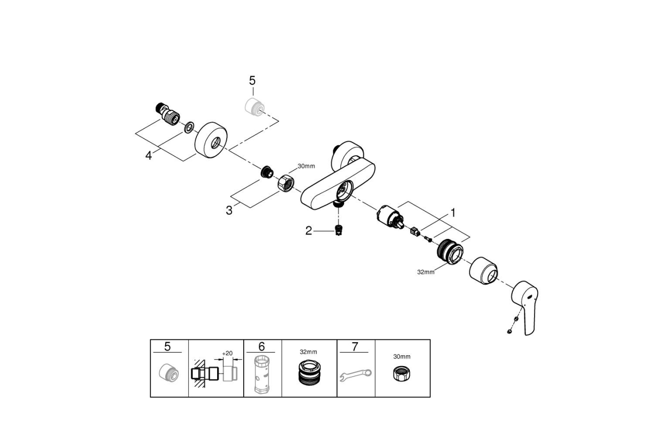 Смеситель для душа GROHE Start QuickFix, хром (24208002)