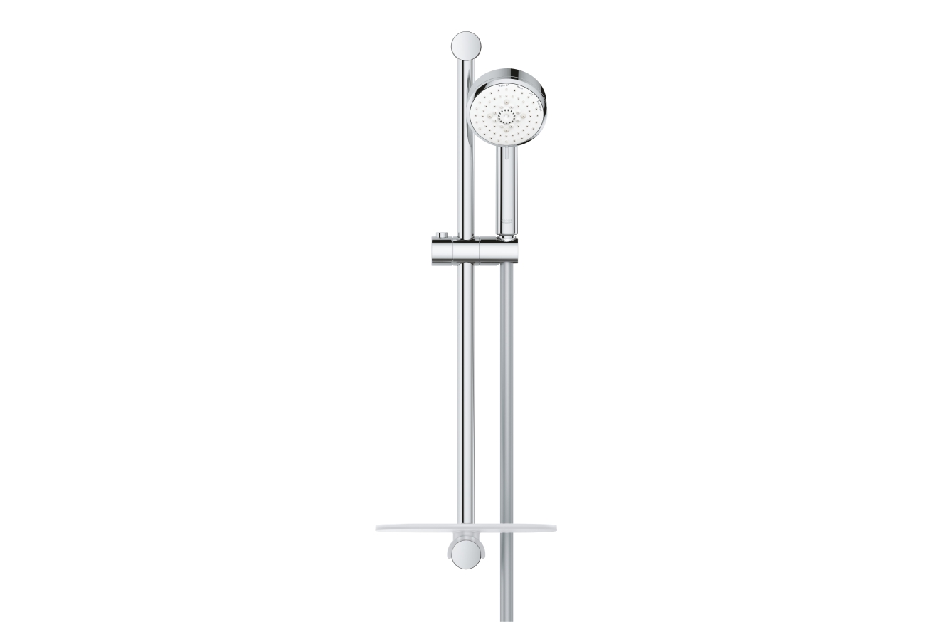 Душевой гарнитур GROHE Tempesta Cosmopolitan 100 с мыльницей, 4 режима струи, душевая штанга 600 мм, 9,5 л/мин, хром (27577002)