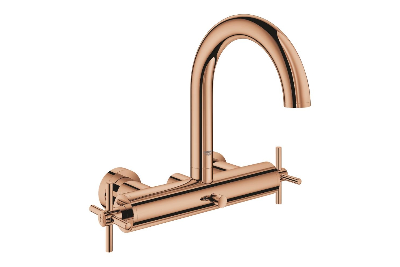 Смеситель для ванны GROHE Atrio двухвентильный, внешнего монтажа, теплый закат глянец (25010DA3)