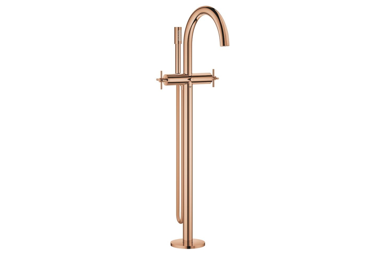 Внешняя часть смесителя для ванны GROHE Atrio напольного монтажа, двухвентильный, теплый закат глянец (25044DA3)