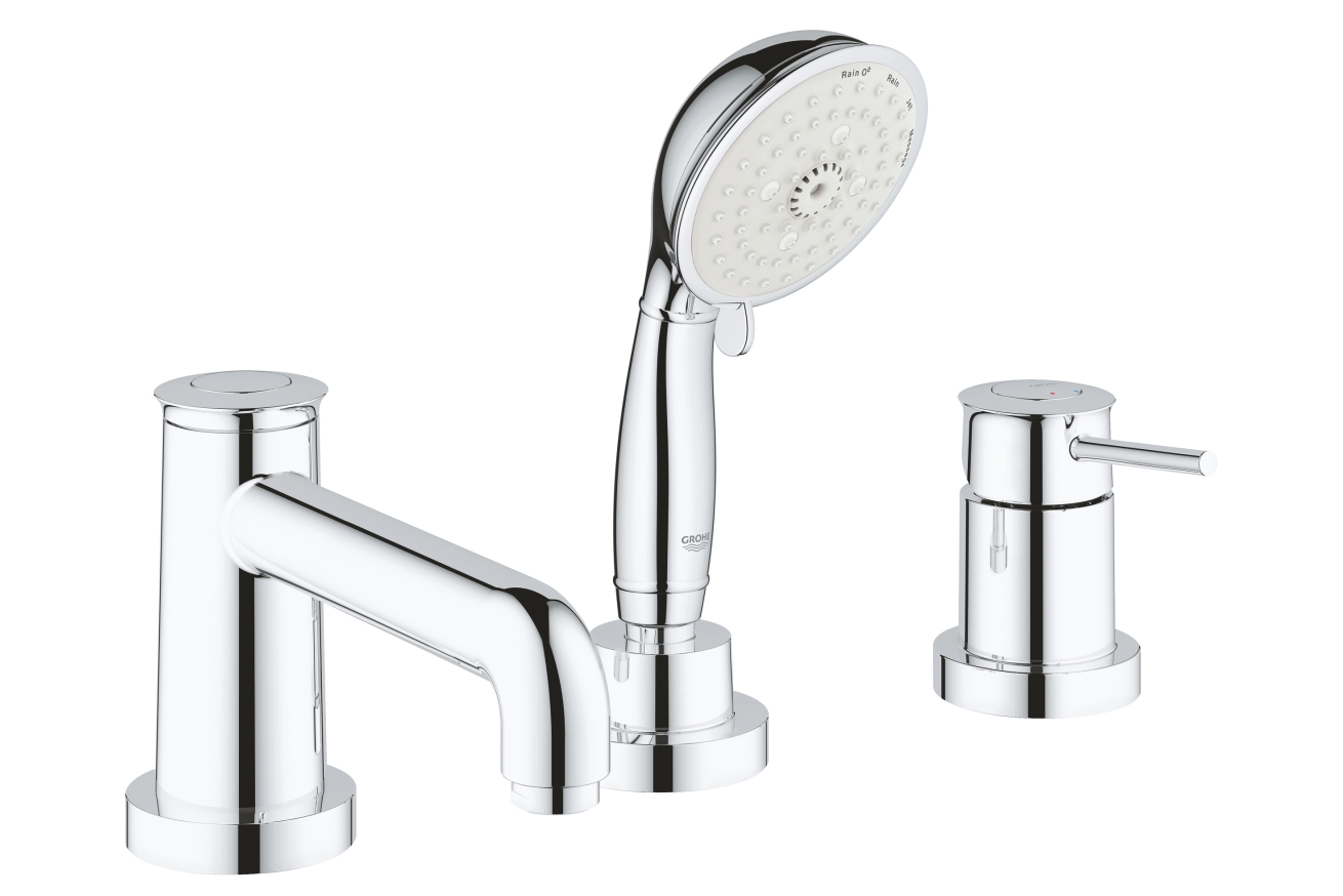 Смеситель для ванны GROHE BauClassic на 3 отверстия, на край ванны, хром (2511800A)