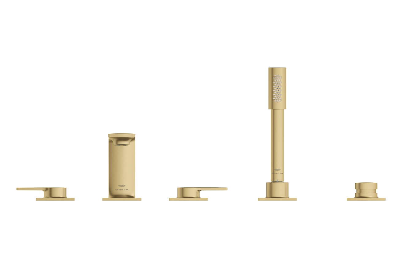 Смеситель для ванны GROHE Allure двухвентильный, на 5 отверстий, на край ванны, холодный рассвет матовый (25221GN1)