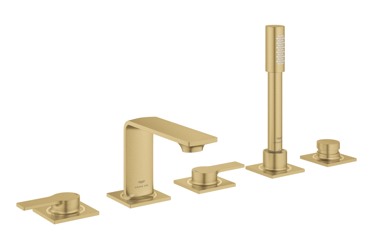 Смеситель для ванны GROHE Allure двухвентильный, на 5 отверстий, на край ванны, холодный рассвет матовый (25221GN1)